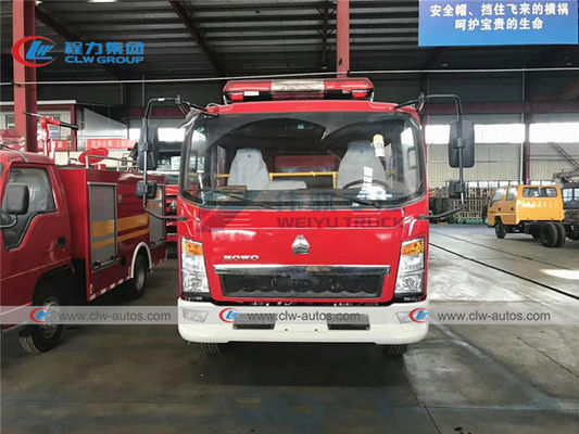 LHD Howo 116HP 6 Tires Firefighter Truck With 3000L Water Tank