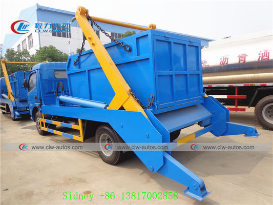 5cbm Self Loading Dongfeng Swing Arm Garbage Truck With Hanging Chain