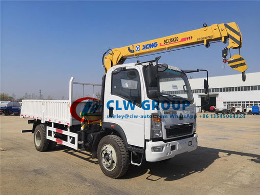 RHD Howo 3.2 Tons Straight Arm Truck Mounted Hydraulic Crane