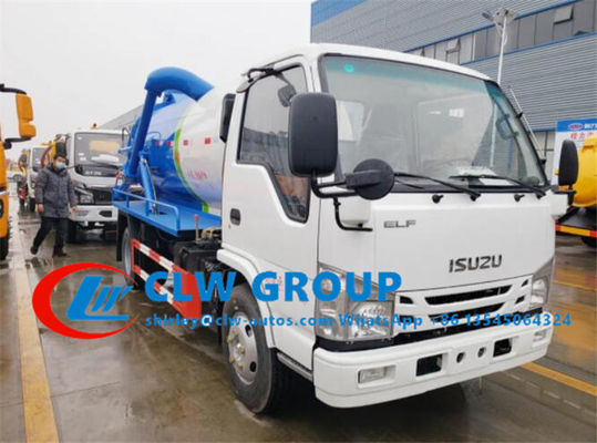 Euro V Diesel Engine 4000L 98HP ISUZU Sewage Pump Truck