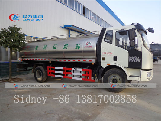 FAW 4X2 8cbm Stainless Steel Fresh Milk Tanker Truck