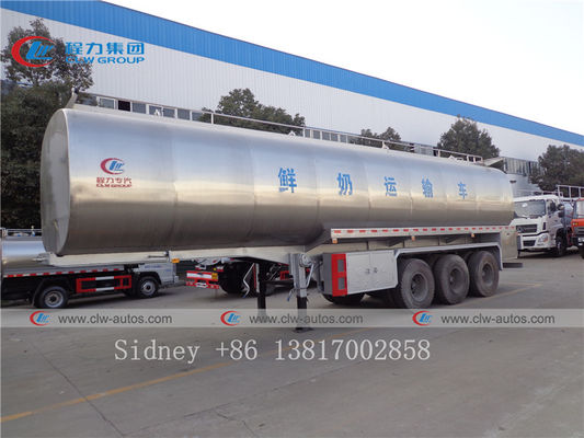 5mm 6mm Stainless Steel Tanker Semi Trailer For Milk Transport