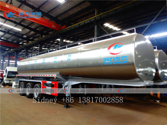 5mm 6mm Stainless Steel Tanker Semi Trailer For Milk Transport