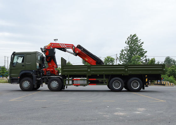 8X4 420HP 12 Wheels 40t 50t Sinotruk Howo Truck With SANY Hydraulic Crane