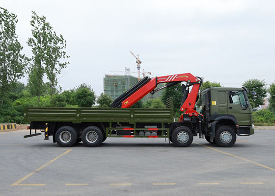 8X4 420HP 12 Wheels 40t 50t Sinotruk Howo Truck With SANY Hydraulic Crane