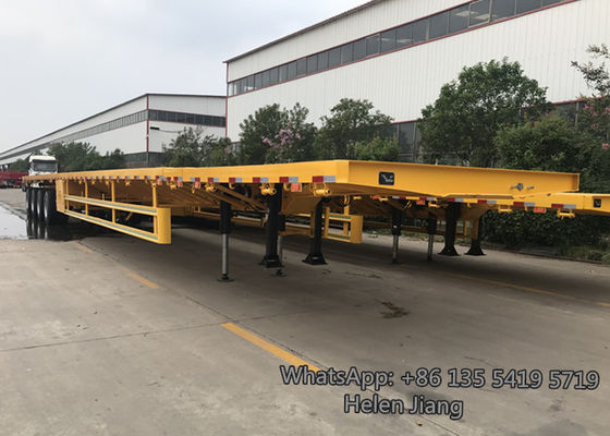 3 4 Axle Extendable 22m Length 40 45T Flatbed Semi Trailer