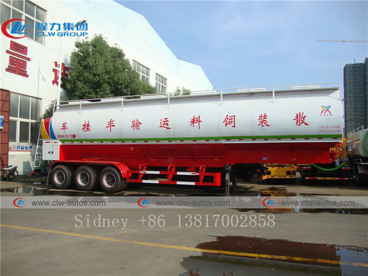 3 Axle 63CBM Bulk Feed Delivery Truck With Thickness 4mm Tank