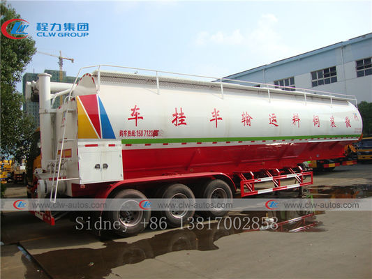 3 Axle 63CBM Bulk Feed Delivery Truck With Thickness 4mm Tank