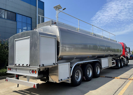 ISO9001 40CBM Aluminum Alloy Palm Crude Oil Tank Semi Trailer With Pump