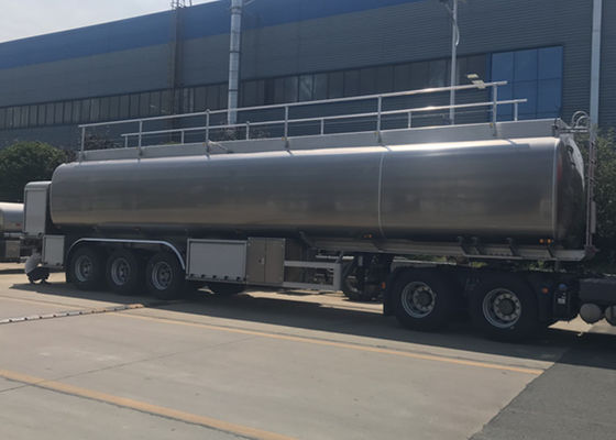 ISO9001 40CBM Aluminum Alloy Palm Crude Oil Tank Semi Trailer With Pump