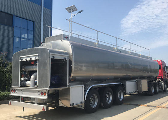 ISO9001 40CBM Aluminum Alloy Palm Crude Oil Tank Semi Trailer With Pump