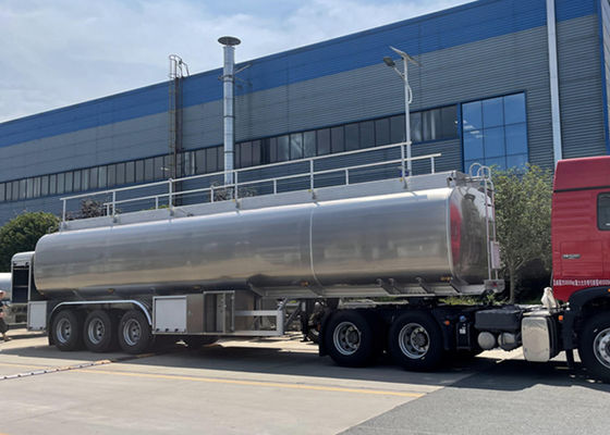 ISO9001 40CBM Aluminum Alloy Palm Crude Oil Tank Semi Trailer With Pump