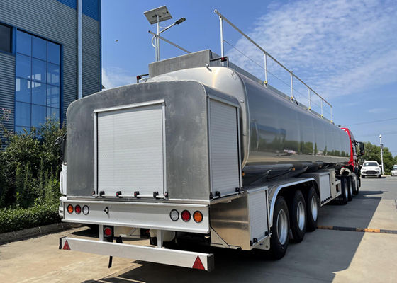 ISO9001 40CBM Aluminum Alloy Palm Crude Oil Tank Semi Trailer With Pump