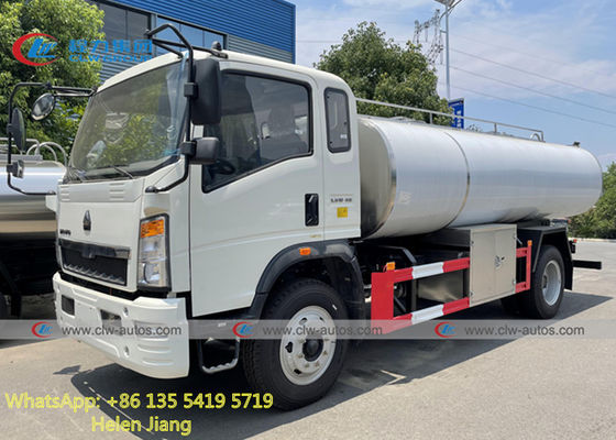 Sinotruk Howo 4x2 RHD 5000L SS304 Milk Tanker Truck