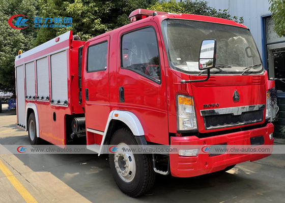 LHD Sinotruk HOWO 4x2 6 Wheeler 6 Ton Fire Rescue Truck