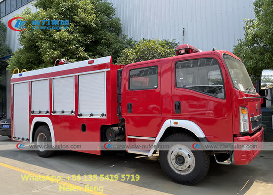 LHD Sinotruk HOWO 4x2 6 Wheeler 6 Ton Fire Rescue Truck