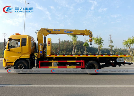 Dongfeng Tianjin 4x2 8T Flatbed Tow Truck With XCMG Crane