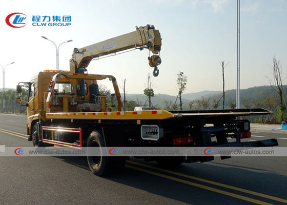 Dongfeng Tianjin 4x2 8T Flatbed Tow Truck With XCMG Crane