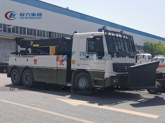 China 6*6 Sinotruk HOWO 16t 20tons 25t Road Recovery Towing Truck with Front Shovel Rescue Wrecker