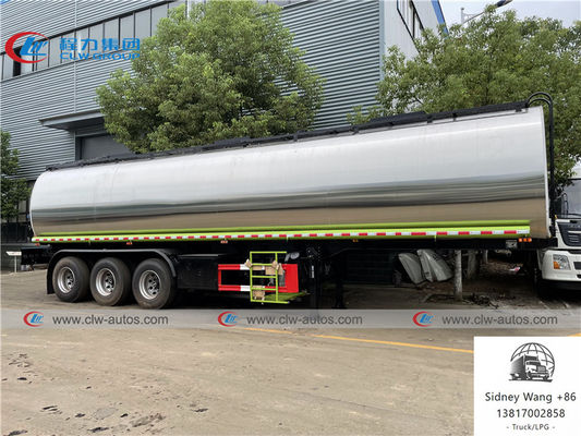 CCC 3 Axle 50000L Stainless Steel Tanker Semi Trailer For Asphalt Delivery