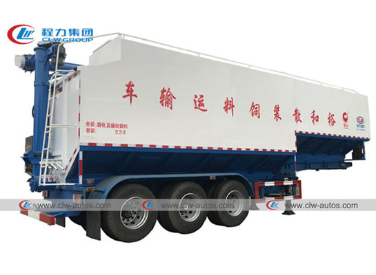 SGS 3 Axle 60M3 Bulk Feed Tanker Semi Trailer With Electric Hydraulic Auger