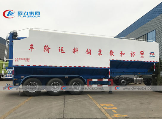 SGS 3 Axle 60M3 Bulk Feed Tanker Semi Trailer With Electric Hydraulic Auger