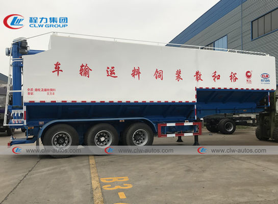 SGS 3 Axle 60M3 Bulk Feed Tanker Semi Trailer With Electric Hydraulic Auger