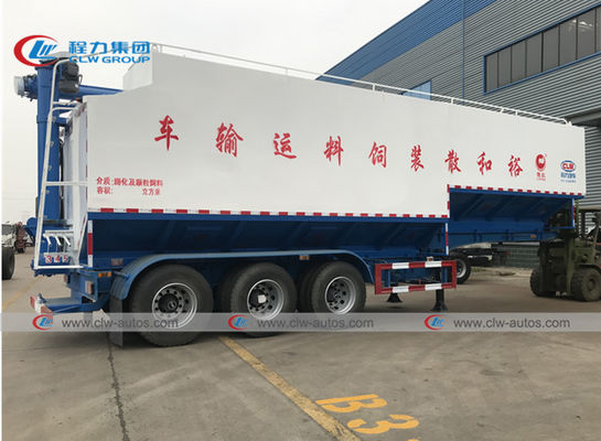 SGS 3 Axle 60M3 Bulk Feed Tanker Semi Trailer With Electric Hydraulic Auger