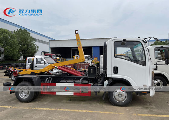 ISUZU 4x2 3 2 Ton Roll Off Hook Lift Garbage Truck With Detachable Hopper