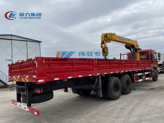 Dongfeng 6x4 10t 12t 16t Truck Mounted Hydraulic Crane With Straight Arm