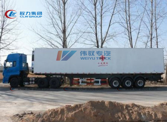 Dongfeng 6x4 Tractor With 40 - 50T Refrigerator Semi Trailer