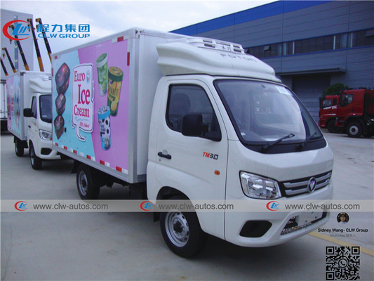 Mini Foton 1 - 2T Gasoline Refrigerated Box Truck for Fresh Meat