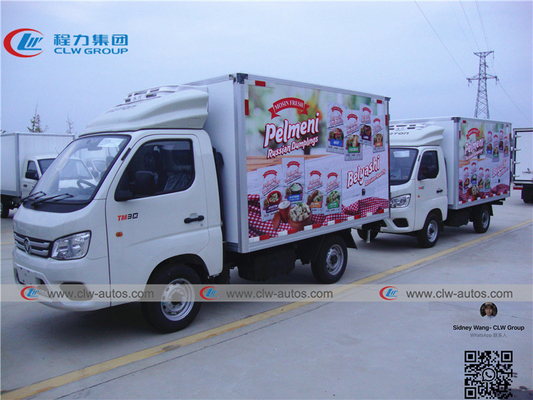 Mini Foton 1 - 2T Gasoline Refrigerated Box Truck for Fresh Meat