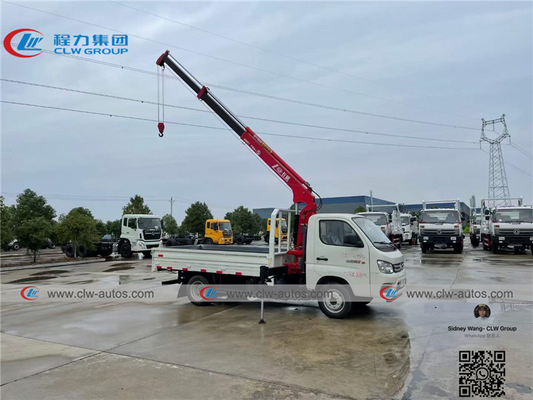 Foton 1T 2T 3 Stage Hydraulic Telescopic Boom Truck Mounted Crane