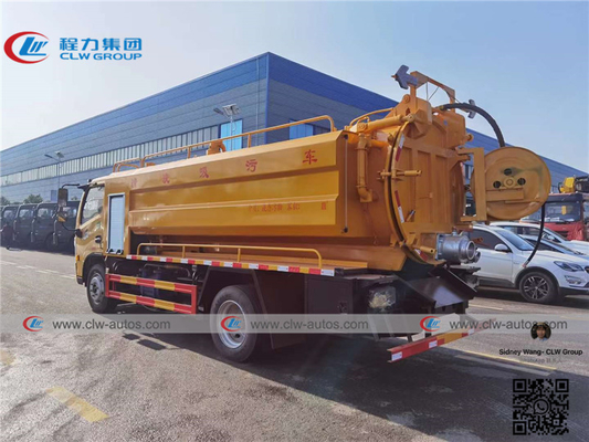 Dongfeng Duolicar 7cbm Vacuum Sewage Suction Truck With High Pressure Cleaning System