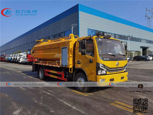 Dongfeng Duolicar 7cbm Vacuum Sewage Suction Truck With High Pressure Cleaning System