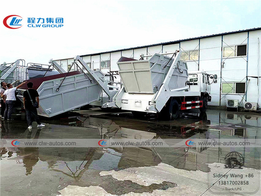 Howo 4x2 8cbm Swept Body refuse collector Swing Arm Garbage Truck