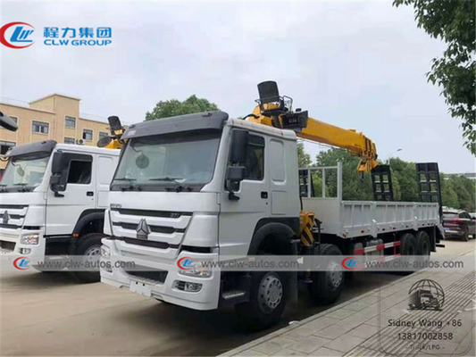 8x4 HOWO Flatbed Truck Mounted Telescoping Boom Crane