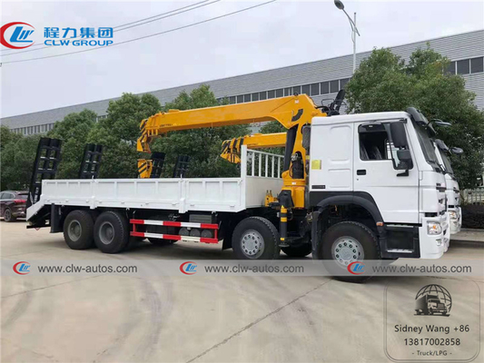 8x4 HOWO Flatbed Truck Mounted Telescoping Boom Crane