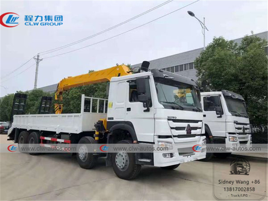 8x4 HOWO Flatbed Truck Mounted Telescoping Boom Crane