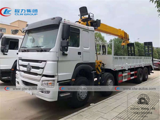 8x4 HOWO Flatbed Truck Mounted Telescoping Boom Crane