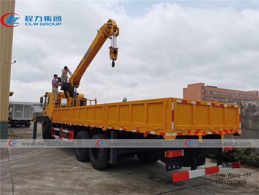 Dongfeng 6x4 10T Truck Mounted Telescopic Boom Crane With Construction Equipment