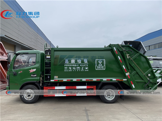 LHD Dongfeng 6cbm Compressed Garbage Truck With Double Operation System