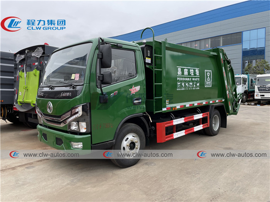 LHD Dongfeng 6cbm Compressed Garbage Truck With Double Operation System