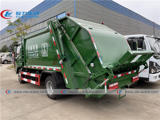 LHD Dongfeng 6cbm Compressed Garbage Truck With Double Operation System