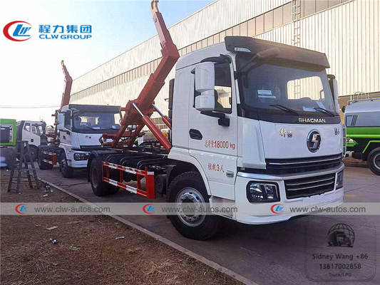 Shacman 10 Ton Hydraulic Hooklift Garbage Truck With 10000L Container 