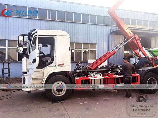 Shacman 10 Ton Hydraulic Hooklift Garbage Truck With 10000L Container 