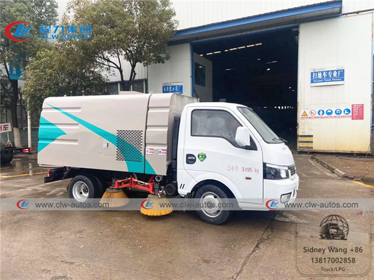 Dongfeng 2 - 3T Mini Road Sweeper Truck With 0.8cbm Water Tank And 1.7cbm Dust Tank