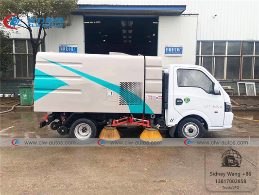 Dongfeng 2 - 3T Mini Road Sweeper Truck With 0.8cbm Water Tank And 1.7cbm Dust Tank