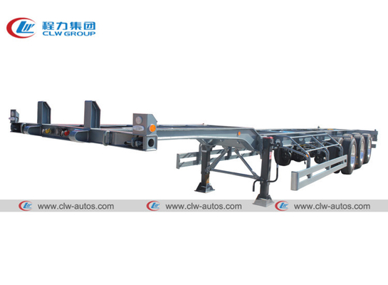 40FT 45FT 3 Axle 45T Flatbed Skeleton Trailer For Container Loading